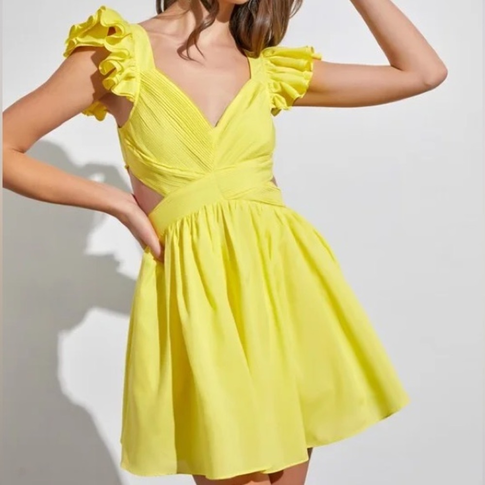 DO+ BE Yellow Ruffle Dress- Size S